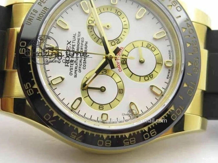 MiroTime 0417 Timeless Daytona YG 116518LN JH Best Edition White Dial On Rubber Strap A4130 (Free XS rubber strap) 3643